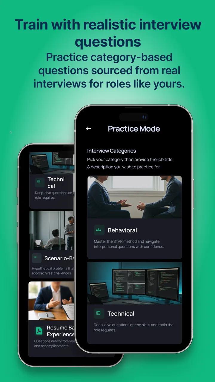 Train with realistic interview questions